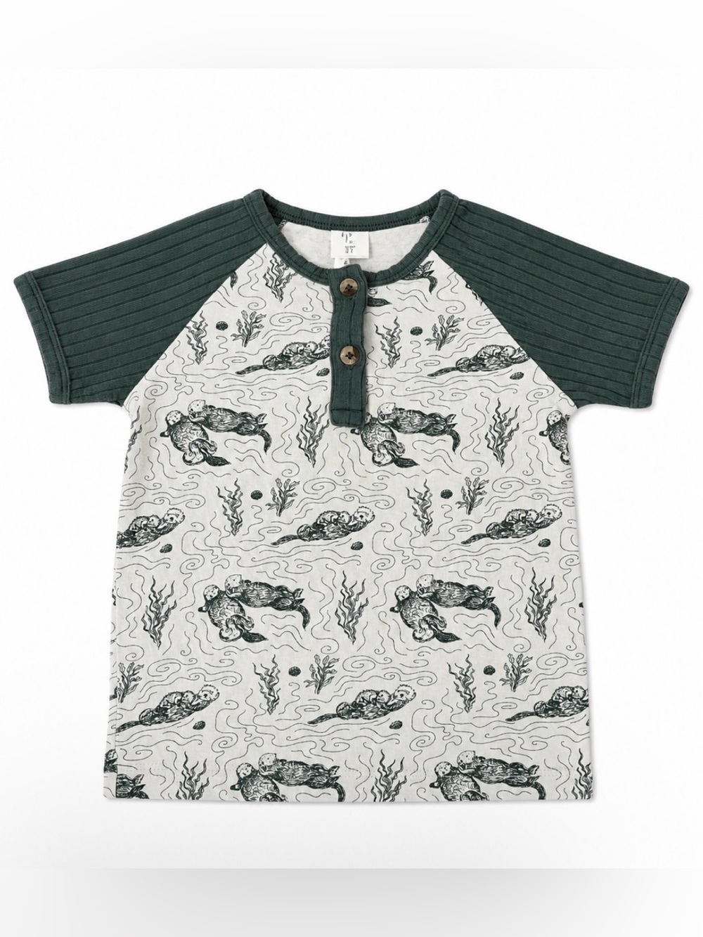 Kate Quinn Otter Bamboo Henley tee graphic top